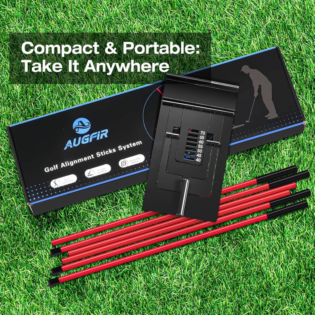 Golf Alignment Sticks Holder, Angle Adjustable Golf Training Aid, Weighted Golf Swing Trainer with Metal Sticks Practice Teaching Aid for Aiming, Putting, Swing Golf Alignment Sticks Holder, Angle Adjustable Golf Training Aid, Weighted Golf Swing Trainer with Metal Sticks Practice Teaching Aid for Aiming, Putting, Swing