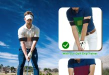 Golf Swing Trainer Aid,Swing Correcting Arm Band,Swing Golf Aid Trainer,Golf Trainer for Right & Left-Handed Players