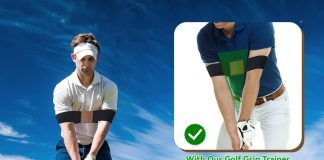 Golf Swing Trainer Aid,Swing Correcting Arm Band,Swing Golf Aid Trainer,Golf Trainer for Right & Left-Handed Players