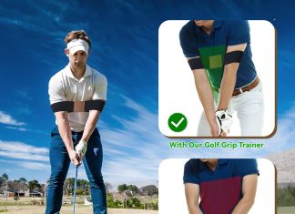 Golf Swing Trainer Aid,Swing Correcting Arm Band,Swing Golf Aid Trainer,Golf Trainer for Right & Left-Handed Players