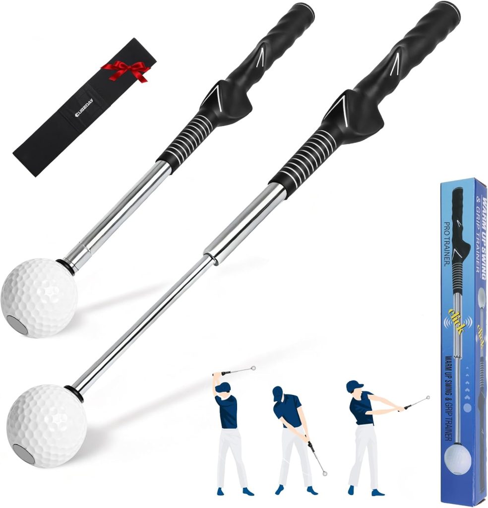 Retractable Golf Swing Trainer, Grip Trainer with Arm Band for Right-Handed Golfers -Portable Golf Training Aid with Click Feedback for Indoor/Outdoor Practice - Ideal for Beginners Retractable Golf Swing Trainer, Grip Trainer with Arm Band for Right-Handed Golfers -Portable Golf Training Aid with Click Feedback for Indoor/Outdoor Practice - Ideal for Beginners