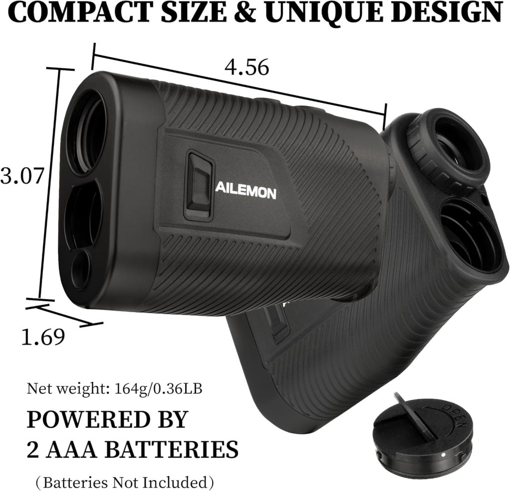 AILEMON Golf Rangefinder with Slope Switch, Flag Pole Locking with Pulse Vibration, 6X Magnification Laser Range Finder Golfing Hunting, Yards Rangefinders with Magnet Stripe AILEMON Golf Rangefinder with Slope Switch, Flag Pole Locking with Pulse Vibration, 6X Magnification Laser Range Finder Golfing Hunting, Yards Rangefinders with Magnet Stripe
