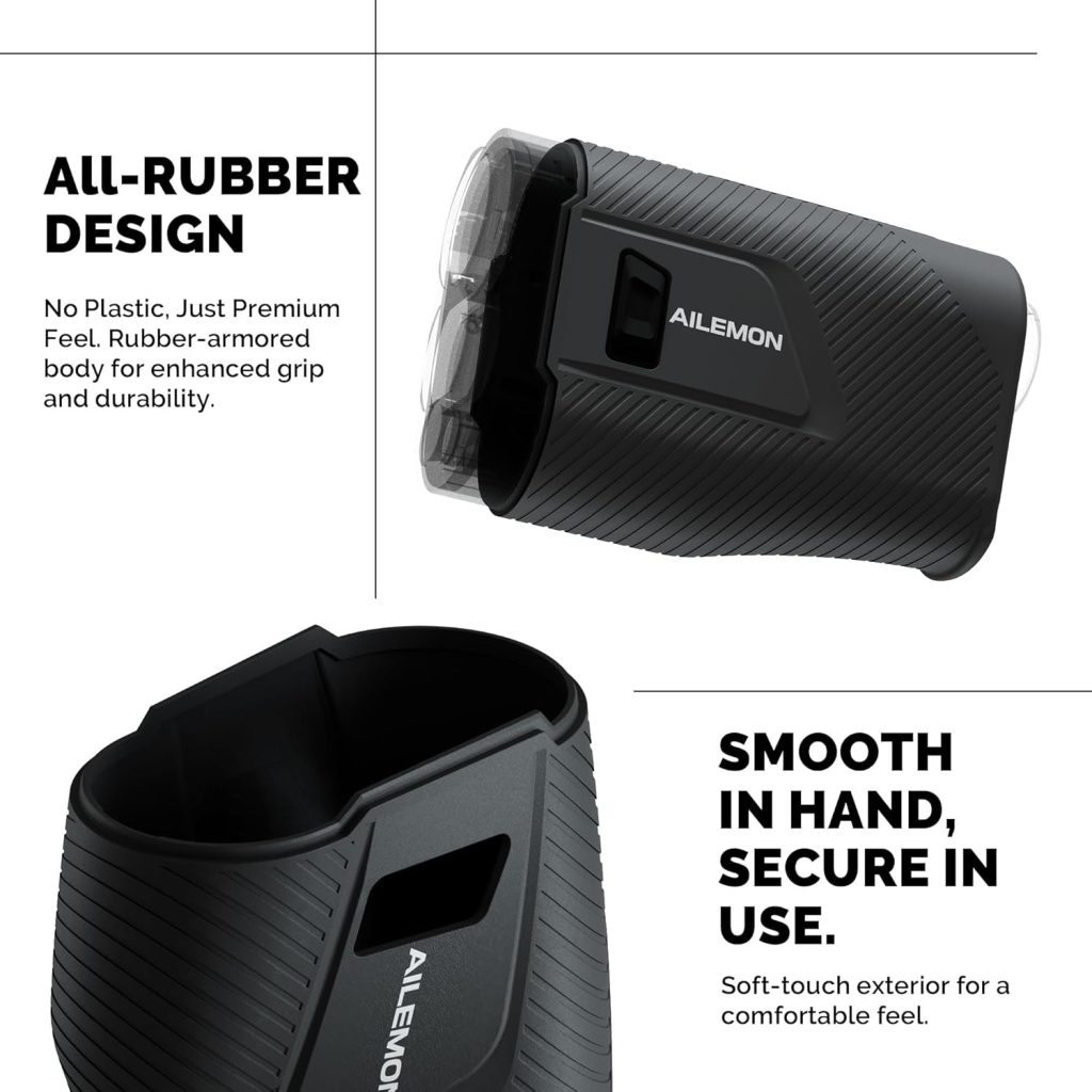 AILEMON Golf Rangefinder with Slope Switch, Flag Pole Locking with Pulse Vibration, 6X Magnification Laser Range Finder Golfing Hunting, Yards Rangefinders with Magnet Stripe AILEMON Golf Rangefinder with Slope Switch, Flag Pole Locking with Pulse Vibration, 6X Magnification Laser Range Finder Golfing Hunting, Yards Rangefinders with Magnet Stripe