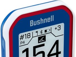 Bushnell Golf Phantom 3 Slope GPS – Handheld, Touchscreen, Slope-Adjusted Distances, 38,000+ Courses & Magnetic Cart Mount, Red/Blue