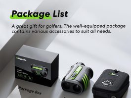 Flysocks Golf Rangefinder with Slope, 1200 Yards Laser Range Finder, 7X Magnification, Rechargeable Range Finders Golfing with Flagpole Lock Vibration, Magnetic Strip, Golf Accessories for Hunting