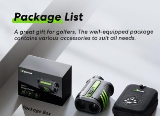 Flysocks Golf Rangefinder with Slope, 1200 Yards Laser Range Finder, 7X Magnification, Rechargeable Range Finders Golfing with Flagpole Lock Vibration, Magnetic Strip, Golf Accessories for Hunting