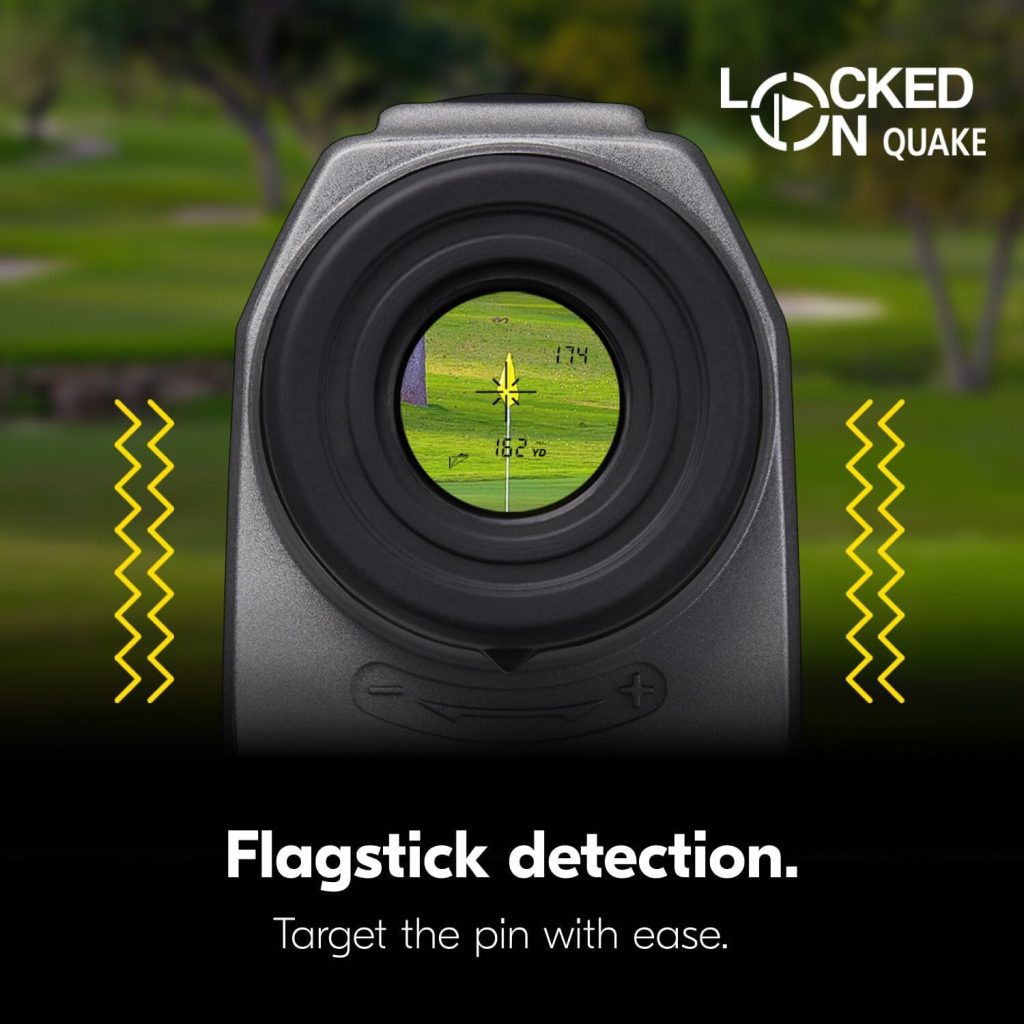 Nikon COOLSHOT Golf Laser Rangefinder - 20i GIII/20 GIII | 6x20 Optics, 800-Yard Range, Rainproof Design, Lightweight, Compact Rangefinder with Slope Compensation, Locked On Quake Nikon COOLSHOT Golf Laser Rangefinder - 20i GIII/20 GIII | 6x20 Optics, 800-Yard Range, Rainproof Design, Lightweight, Compact Rangefinder with Slope Compensation, Locked On Quake
