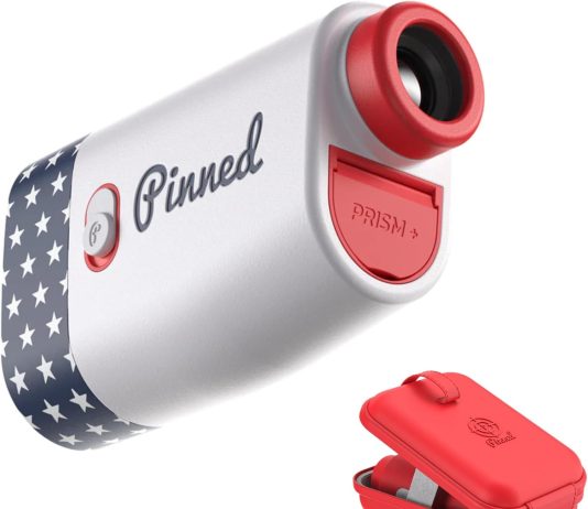 Pinned Prism Slope Golf Rangefinder – Golf Distance Rangefinder with Slope – USB Rechargeable, Pinned Locked Vibration Laser Range Finder – Range Finder Accessories & Gift for Men and Women