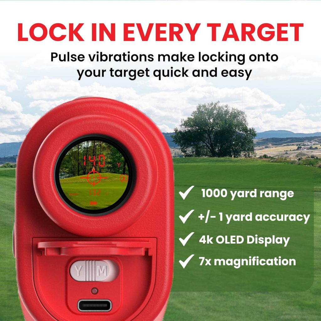 Pinned Prism Slope Golf Rangefinder - Golf Distance Rangefinder with Slope - USB Rechargeable, Pinned Locked Vibration Laser Range Finder - Range Finder Accessories Gift for Men and Women Pinned Prism Slope Golf Rangefinder - Golf Distance Rangefinder with Slope - USB Rechargeable, Pinned Locked Vibration Laser Range Finder - Range Finder Accessories Gift for Men and Women