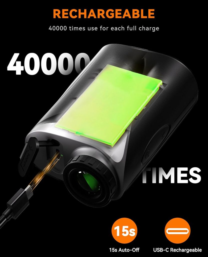 SUNPOW Golf Rangefinder with Slope -1000 Yards Range Finder with Flag Pole Locking Vibration-7X Magnification Rechargeable Golf Range Finders for Hunting SUNPOW Golf Rangefinder with Slope -1000 Yards Range Finder with Flag Pole Locking Vibration-7X Magnification Rechargeable Golf Range Finders for Hunting