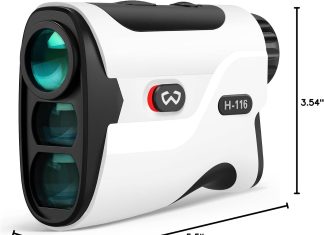 WOSPORTS Golf Rangefinder with Slope – 1200/1500 Yards Range Finder Golf with Magnetic Strap, Flag Pole Locking Vibration, 6X Magnification