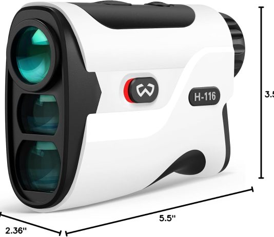 WOSPORTS Golf Rangefinder with Slope – 1200/1500 Yards Range Finder Golf with Magnetic Strap, Flag Pole Locking Vibration, 6X Magnification